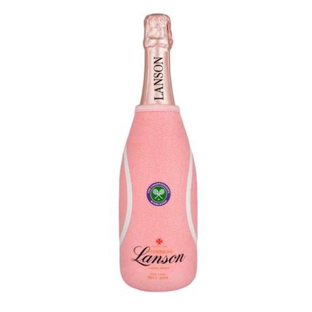 Champagne Lanson Rose Label con la sua pochon rosa (36 euro)